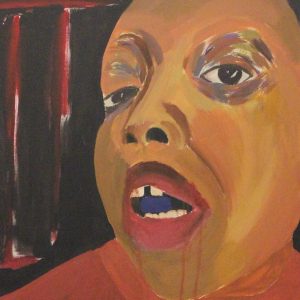 painting of a person with their mouth open